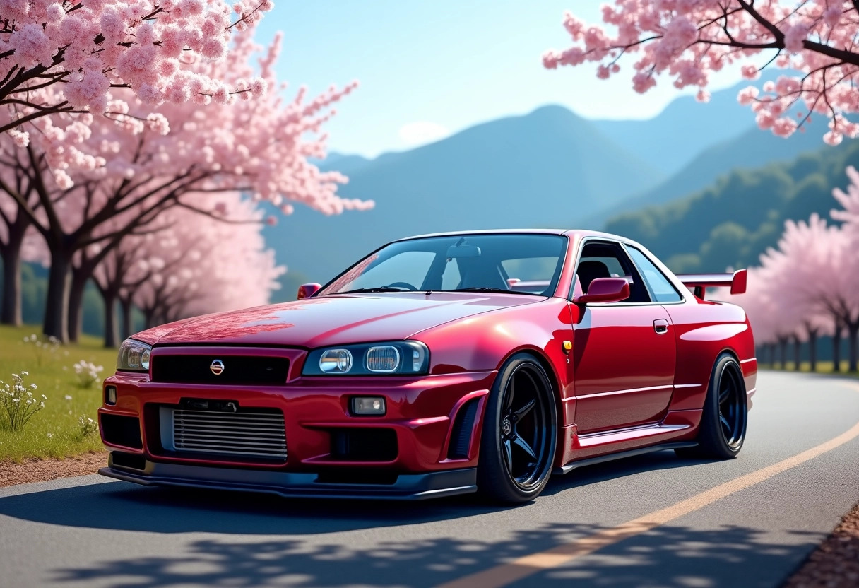 nissan r34 gt  jdm  voiture sportive